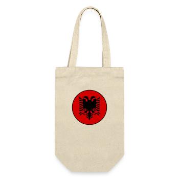Albanien Flagge rund - Geschenkbeutel für Flaschen - Natur - Vorne