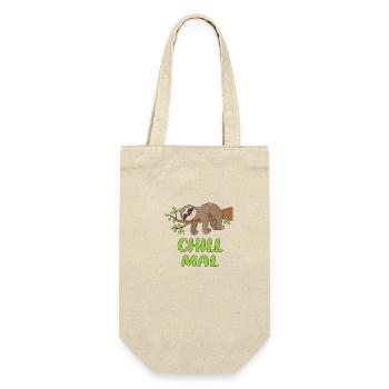 Chill Mal - Faultier auf einem Ast! - Geschenkbeutel für Flaschen - Natur - Vorne
