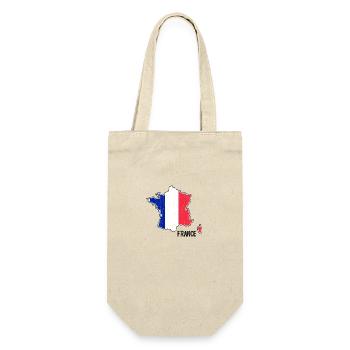 Frankreich Flagge Landkarte Umriss - Geschenkbeutel für Flaschen - Natur - Vorne