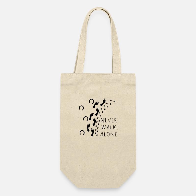 Never Walk Alone Pferd Mensch Hund - Geschenkbeutel für Flaschen - Natur