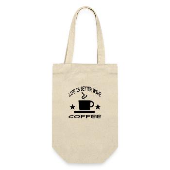 Kaffee - Geschenkbeutel für Flaschen - Natur - Vorne