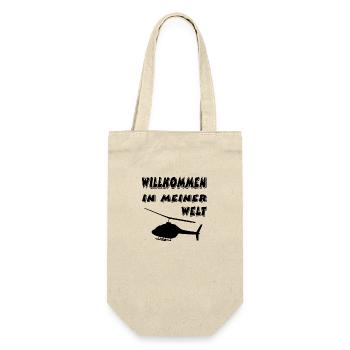 Hubschrauber - Geschenkbeutel für Flaschen - Natur - Vorne