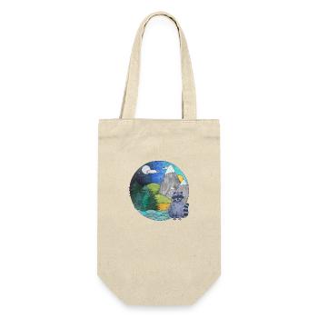 Landschaft Waschbär Outdoor Naturliebhaber - Geschenkbeutel für Flaschen - Natur - Vorne
