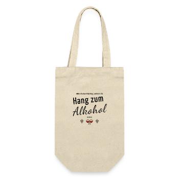 Weinberg "Hang zum Alkohol" - Geschenkbeutel für Flaschen - Natur - Vorne