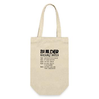 Builder Hourly Rate - black - House Builder - Gift Bag for Bottles - nature - Front