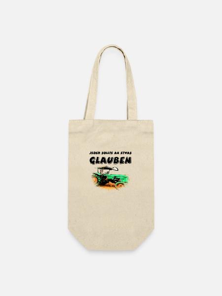 Traktor - Geschenkbeutel für Flaschen - Natur