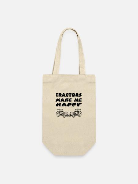 Traktor - Geschenkbeutel für Flaschen - Natur