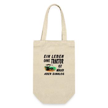Traktor - Geschenkbeutel für Flaschen - Natur - Vorne