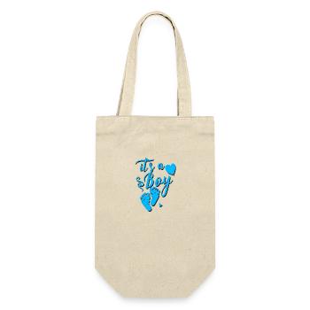 it's a boy babyfüße - Geschenkbeutel für Flaschen - Natur - Vorne