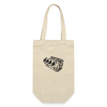 Engine Block Cylinder Car Displacement Fan - Gift Bag for Bottles - nature - Front