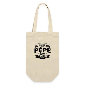 Je suis un pépé qui assure / Humour cadeau pépé - Sac à bouteille - nature - Devant