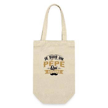 Je suis un pépé qui assure / Humour cadeau pépé - Sac à bouteille - nature - Devant