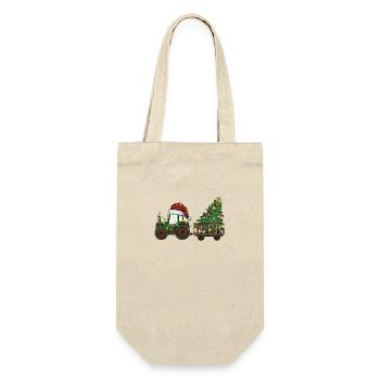 Trekker Christmas Tree Farmer Gift - Gift Bag for Bottles - nature - Front