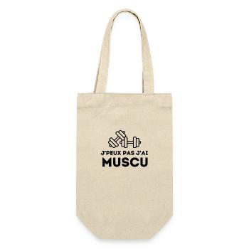 J'peux pas j'ai muscu - tshirt, sweat, pull - Sac à bouteille - nature - Devant