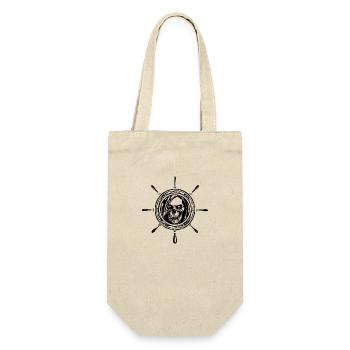 Steering wheel with fear Skull Sailor's Face - Gift Bag for Bottles - nature - Front