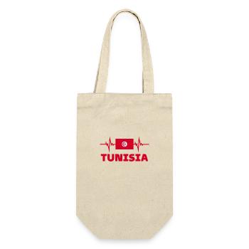 Tunesien Fußball 2022 Herzschlag Tunesien - Geschenkbeutel für Flaschen - Natur - Vorne