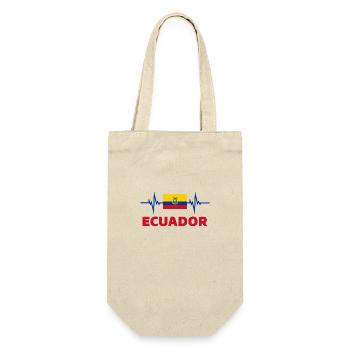 Ecuador Fußball 2022 Herzschlag Ecuador - Geschenkbeutel für Flaschen - Natur - Vorne