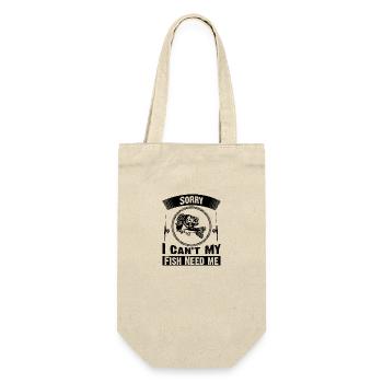 Sorry i Can't My fish Need Me Humour Fishing Gift - Gift Bag for Bottles - nature - Front