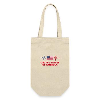 United States of America Football heartbeat - Gift Bag for Bottles - nature - Front