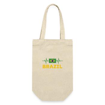 Brazil Football 2022 heartbeat Brazil football - Gift Bag for Bottles - nature - Front