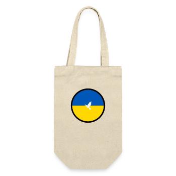 Slava Ukraini za myr - Geschenkbeutel für Flaschen - Natur - Vorne