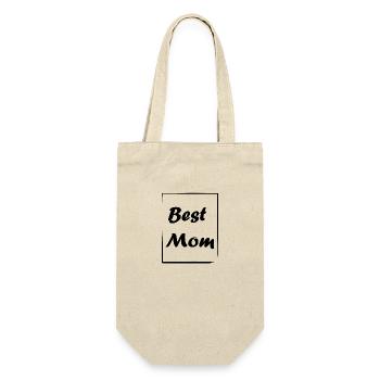 Best Mom - Geschenkbeutel für Flaschen - Natur - Vorne