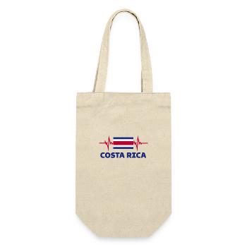Costa Rica Fußball 2022 Herzschlag Costa Rica - Geschenkbeutel für Flaschen - Natur - Vorne