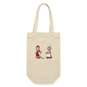 Santa Claus And Mrs. Claus - Gift Bag for Bottles - nature - Front