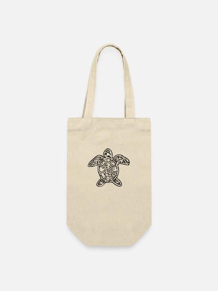 Vintage abstrakte Schildkröte - Geschenkbeutel für Flaschen - Natur