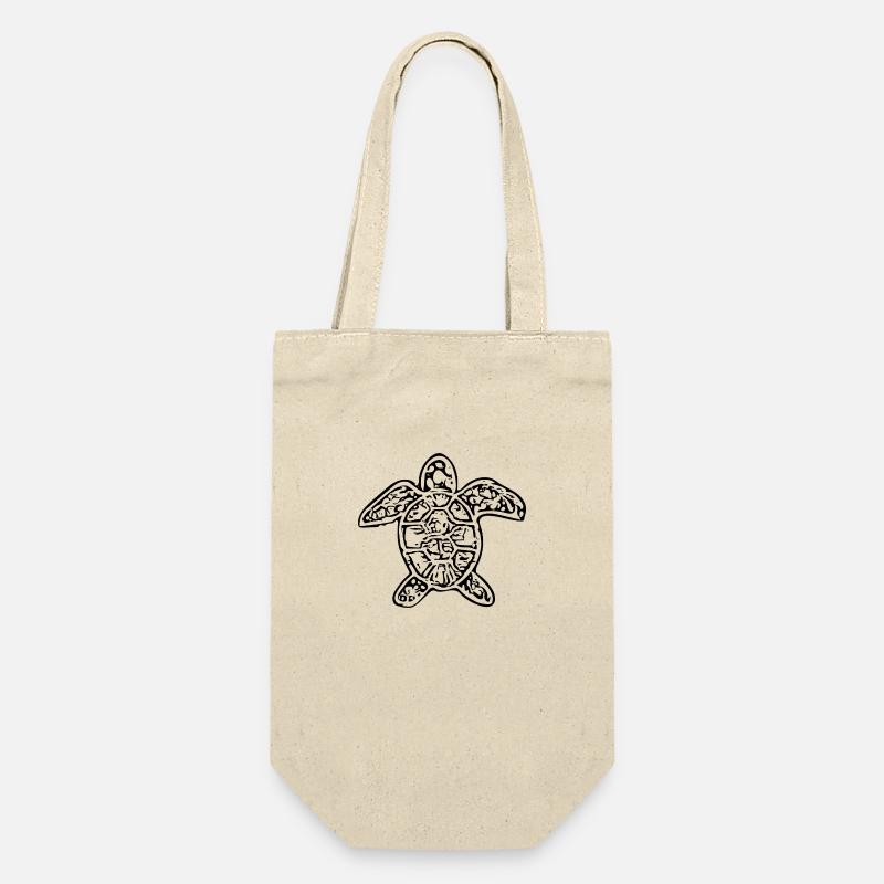 Vintage abstrakte Schildkröte - Geschenkbeutel für Flaschen - Natur