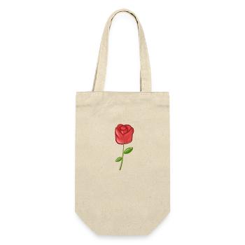 rote blume pflanze symbol rose - Geschenkbeutel für Flaschen - Natur - Vorne
