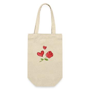 Rouge Rose Coeurs Coeur Symbole Fleur - Sac à bouteille - nature - Devant