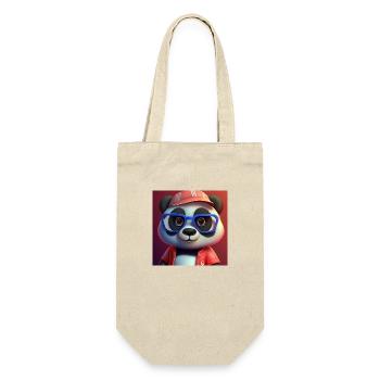 Panda style vintage, cute kawaii idéea cadeau - Sac à bouteille - nature - Devant