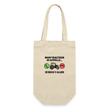 mon tracteur m'appelle - Moto - idée cadeau - Sac à bouteille - nature - Devant