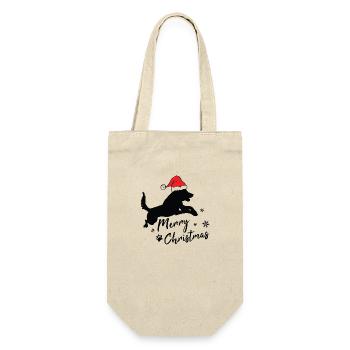 merry christmas malinois - Geschenkbeutel für Flaschen - Natur - Vorne