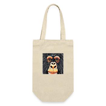 Illustration of a portrait of a chimpanzee - Gift Bag for Bottles - nature - Front
