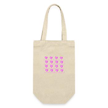 Pattern Pink Hearts Symbol Shape Love - Gift Bag for Bottles - nature - Front