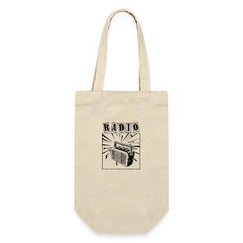 Radio Retro 2 - Geschenkbeutel für Flaschen - Natur - Vorne