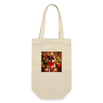 Chihuahua with Christmas crown and gifts - Gift Bag for Bottles - nature - Front