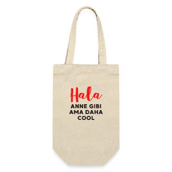 Hala komik/ Türkisch/ Tante lustiger Spruch - Geschenkbeutel für Flaschen - Natur - Vorne