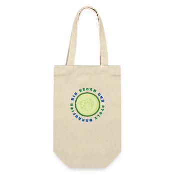VEGAN UND STOLZ DARAUF - Vegan Pride Design - Geschenkbeutel für Flaschen - Natur - Vorne