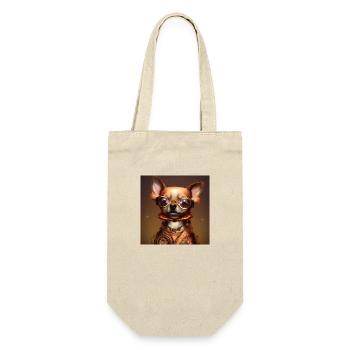 Professor Chihuahua - Geschenkbeutel für Flaschen - Natur - Vorne