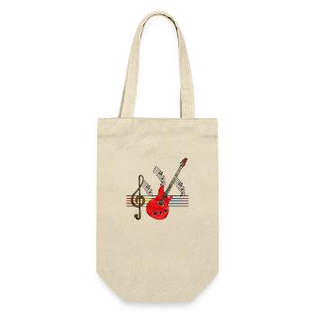Gitarre - Geschenkbeutel für Flaschen - Natur - Vorne