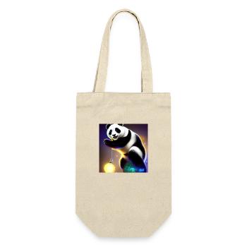 Ein Panda für jedes Herz - Geschenkbeutel für Flaschen - Natur - Vorne
