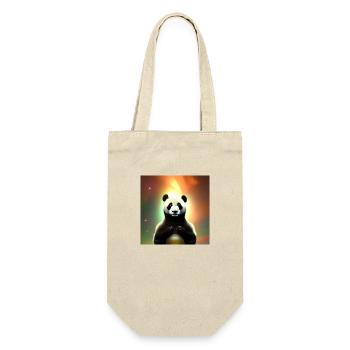 Ein Panda für jedes Herz - Geschenkbeutel für Flaschen - Natur - Vorne
