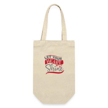 Let your Heart shine - Geschenkbeutel für Flaschen - Natur - Vorne