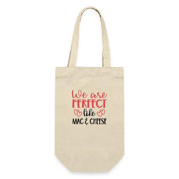 We are Perfect like Mac & Cheese - Gift Bag for Bottles - nature - Front