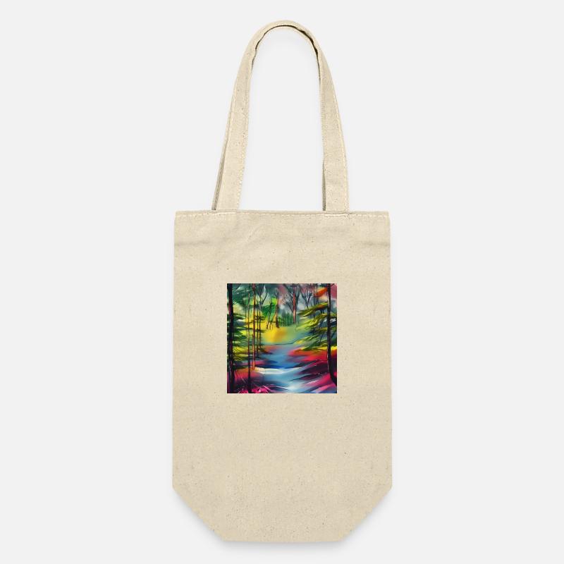 Aquarelle rivière en forêt - Sac à bouteille - nature