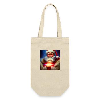 Weihnachtsmann Nikolaus Santa Claus Weihnachten - Geschenkbeutel für Flaschen - Natur - Vorne