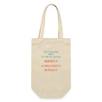 Coole Sprüche Kollektion 3 SINNE - Geschenkbeutel für Flaschen - Natur - Vorne